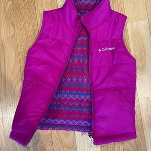 Columbia Kids Reversible Magenta Puffer Vest